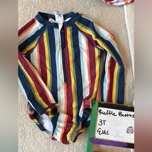 Ruffle Butts Multicolor Striped Swimsuit
